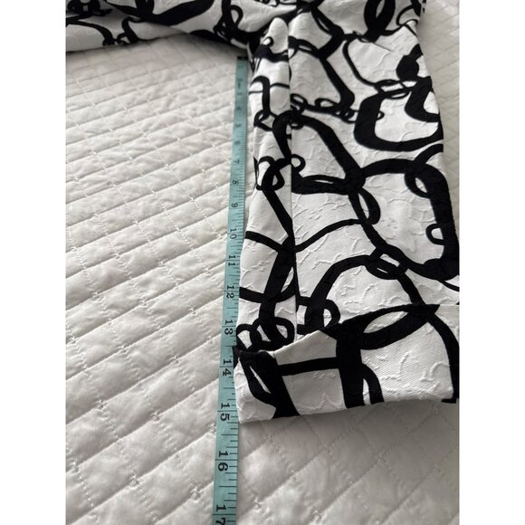 Investments Womens Black & White Chain Print Jacket Size 16 - Picture 9 of 9